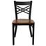 HERCULES Black "X" Back Metal Chair with Cherry Wood Seat - XU-6FOBXBK-CHYW-GG