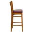 HERCULES Cherry Finished Lattice Back Wood Bar Stool - Burgundy Vinyl Seat - XU-DGW0015BARLAT-CHY-BURV-GG