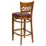 HERCULES Cherry Finished Lattice Back Wood Bar Stool - Burgundy Vinyl Seat - XU-DGW0015BARLAT-CHY-BURV-GG