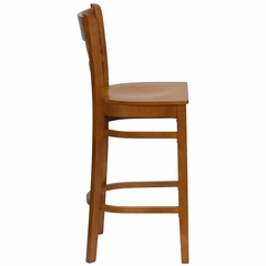 HERCULES Cherry Finished Lattice Back Wood Bar Stool - XU-DGW0015BARLAT-CHY-GG