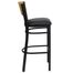 HERCULES Circle Back Black Metal Bar Stool with Black Vinyl Seat and Natural Wood Back - XU-DG-6F6B-CIR-BAR-BLKV-GG