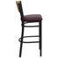 HERCULES Circle Back Black Metal Bar Stool with Burgundy Vinyl Seat and Natural Wood Back - XU-DG-6F6B-CIR-BAR-BURV-GG