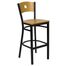 HERCULES Circle Back Black Metal Bar Stool with Natural Wood Seat and Back - XU-DG-6F6B-CIR-BAR-NATW-GG
