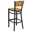 HERCULES Circle Back Black Metal Bar Stool with Natural Wood Seat and Back - XU-DG-6F6B-CIR-BAR-NATW-GG