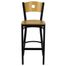 HERCULES Circle Back Black Metal Bar Stool with Natural Wood Seat and Back - XU-DG-6F6B-CIR-BAR-NATW-GG
