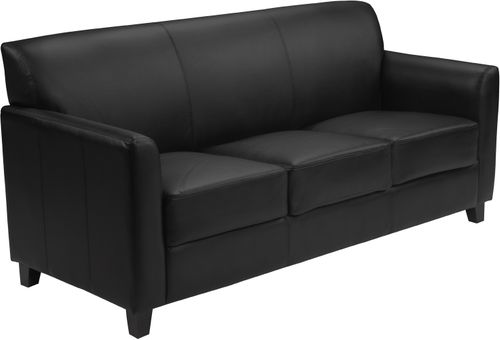 HERCULES Diplomat Series Black Leather Sofa  - BT-827-3-BK-GG