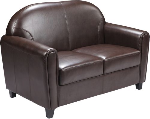 HERCULES Envoy Series Brown Leather Love Seat  - BT-828-2-BN-GG