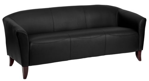HERCULES Imperial Series Black Leather Sofa - 111-3-BK-GG