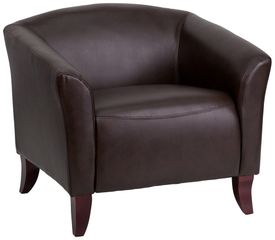 HERCULES Imperial Series Brown Leather Chair - 111-1-BN-GG
