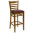HERCULES Ladder Back Cherry Wood Bar Stool with Burgundy Vinyl Seat - XU-DGW0005BARLAD-CHY-BURV-GG