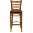 HERCULES Ladder Back Cherry Wood Bar Stool with Burgundy Vinyl Seat - XU-DGW0005BARLAD-CHY-BURV-GG