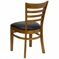 HERCULES Ladder Back Cherry Wood Chair with Black Vinyl Seat - XU-DGW0005LAD-CHY-BLKV-GG