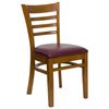 HERCULES Ladder Back Cherry Wood Chair with Burgundy Vinyl Seat - XU-DGW0005LAD-CHY-BURV-GG
