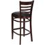 HERCULES Ladder Back Mahogany Wood Bar Stool with Black Vinyl Seat - XU-DGW0005BARLAD-MAH-BLKV-GG