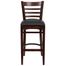 HERCULES Ladder Back Mahogany Wood Bar Stool with Black Vinyl Seat - XU-DGW0005BARLAD-MAH-BLKV-GG