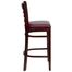 HERCULES Ladder Back Mahogany Wood Bar Stool with Burgundy Vinyl Seat - XU-DGW0005BARLAD-MAH-BURV-GG