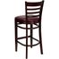 HERCULES Ladder Back Mahogany Wood Bar Stool with Burgundy Vinyl Seat - XU-DGW0005BARLAD-MAH-BURV-GG