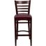 HERCULES Ladder Back Mahogany Wood Bar Stool with Burgundy Vinyl Seat - XU-DGW0005BARLAD-MAH-BURV-GG