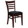 HERCULES Ladder Back Mahogany Wood Chair with Black Vinyl Seat - XU-DGW0005LAD-MAH-BLKV-GG
