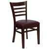 HERCULES Ladder Back Mahogany Wood Chair with Burgundy Vinyl Seat - XU-DGW0005LAD-MAH-BURV-GG