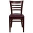 HERCULES Ladder Back Mahogany Wood Chair with Burgundy Vinyl Seat - XU-DGW0005LAD-MAH-BURV-GG