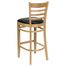 HERCULES Ladder Back Natural Wood Bar Stool with Black Vinyl Seat - XU-DGW0005BARLAD-NAT-BLKV-GG