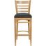 HERCULES Ladder Back Natural Wood Bar Stool with Black Vinyl Seat - XU-DGW0005BARLAD-NAT-BLKV-GG