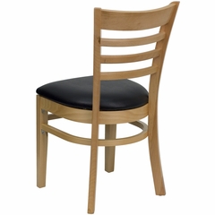 HERCULES Ladder Back Natural Wood Chair with Black Vinyl Seat - XU-DGW0005LAD-NAT-BLKV-GG