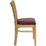 HERCULES Ladder Back Natural Wood Chair with Burgundy Vinyl Seat - XU-DGW0005LAD-NAT-BURV-GG