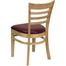 HERCULES Ladder Back Natural Wood Chair with Burgundy Vinyl Seat - XU-DGW0005LAD-NAT-BURV-GG