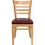 HERCULES Ladder Back Natural Wood Chair with Burgundy Vinyl Seat - XU-DGW0005LAD-NAT-BURV-GG
