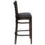 HERCULES Ladder Back Walnut Wood Bar Stool with Black Vinyl Seat - XU-DGW0005BARLAD-WAL-BLKV-GG