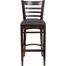 HERCULES Ladder Back Walnut Wood Bar Stool with Black Vinyl Seat - XU-DGW0005BARLAD-WAL-BLKV-GG