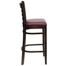HERCULES Ladder Back Walnut Wood Bar Stool with Burgundy Vinyl Seat - XU-DGW0005BARLAD-WAL-BURV-GG