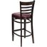 HERCULES Ladder Back Walnut Wood Bar Stool with Burgundy Vinyl Seat - XU-DGW0005BARLAD-WAL-BURV-GG