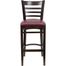 HERCULES Ladder Back Walnut Wood Bar Stool with Burgundy Vinyl Seat - XU-DGW0005BARLAD-WAL-BURV-GG
