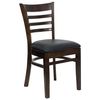 HERCULES Ladder Back Walnut Wood Chair with Black Vinyl Seat - XU-DGW0005LAD-WAL-BLKV-GG