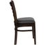 HERCULES Ladder Back Walnut Wood Chair with Black Vinyl Seat - XU-DGW0005LAD-WAL-BLKV-GG