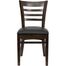 HERCULES Ladder Back Walnut Wood Chair with Black Vinyl Seat - XU-DGW0005LAD-WAL-BLKV-GG