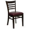 HERCULES Ladder Back Walnut Wood Chair with Burgundy Vinyl Seat - XU-DGW0005LAD-WAL-BURV-GG
