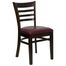 HERCULES Ladder Back Walnut Wood Chair with Burgundy Vinyl Seat - XU-DGW0005LAD-WAL-BURV-GG