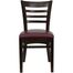 HERCULES Ladder Back Walnut Wood Chair with Burgundy Vinyl Seat - XU-DGW0005LAD-WAL-BURV-GG