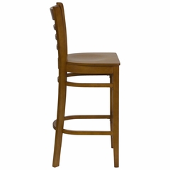 HERCULES Ladder Back Wood Bar Stool with Cherry Finish - XU-DGW0005BARLAD-CHY-GG