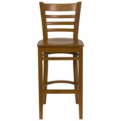 HERCULES Ladder Back Wood Bar Stool with Cherry Finish - XU-DGW0005BARLAD-CHY-GG