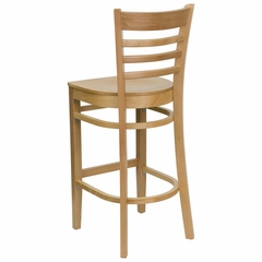 HERCULES Ladder Back Wood Bar Stool with Natural Finish - XU-DGW0005BARLAD-NAT-GG