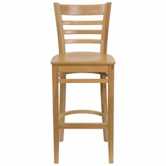 HERCULES Ladder Back Wood Bar Stool with Natural Finish - XU-DGW0005BARLAD-NAT-GG