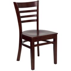HERCULES Ladder Back Wood Chair with Mahogany Finish - XU-DGW0005LAD-MAH-GG