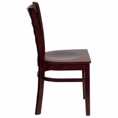 HERCULES Ladder Back Wood Chair with Mahogany Finish - XU-DGW0005LAD-MAH-GG