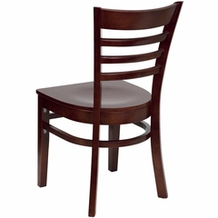 HERCULES Ladder Back Wood Chair with Mahogany Finish - XU-DGW0005LAD-MAH-GG