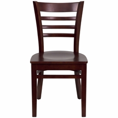 HERCULES Ladder Back Wood Chair with Mahogany Finish - XU-DGW0005LAD-MAH-GG